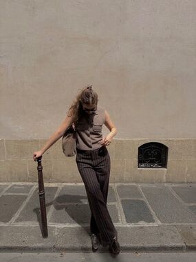 Pinstripe Dress Pants Esprit Mid Low Rise Y2K Straight Leg Boot Cut Dressy